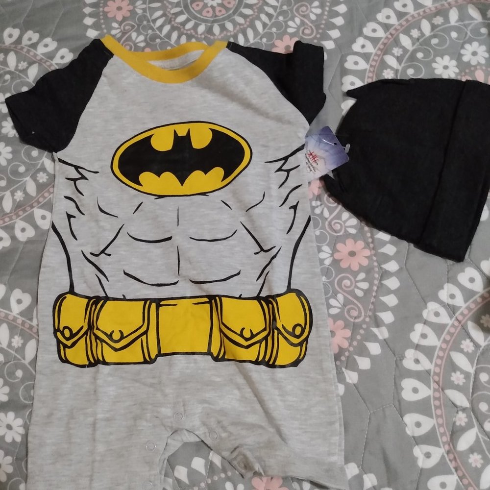 Batman Romper and binie set
